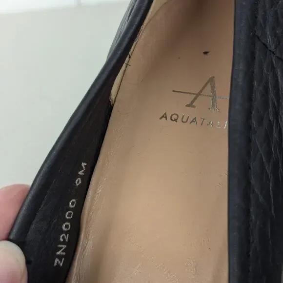 NEW Aquatalia Carlina Block heel black leather pumps size 9 Square Toe textured - Picture 7 of 8